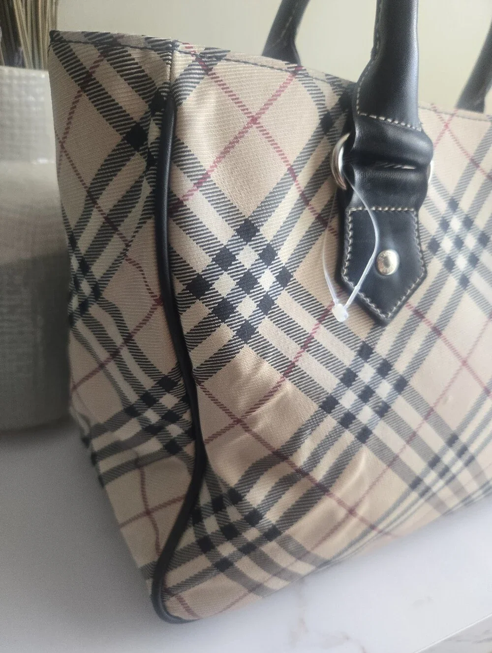 Vintage Burberry Blue Label Nova Check Canvas Japan Exclusive Satchel Bag